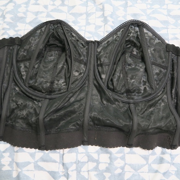 Goddess Black Lace Corset Top Strapless Bustier - Picture 8 of 13